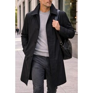 Defense Logistics Agency Mens US Military Trench Coat 40 Extra Long with Liner